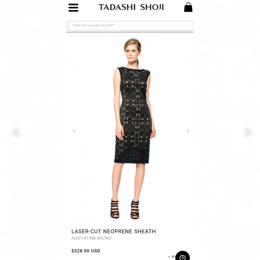 Tadashi Shoji Laser Cut Neoprene Sheath Dress